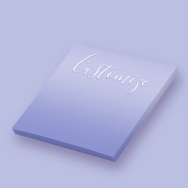 Notas Post-it® Script cursivo editable | Blanco y violeta púrpura (Subido por el creador)