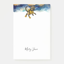 Notas Post-it® Scuba Cat Diving Blue Wet Suit