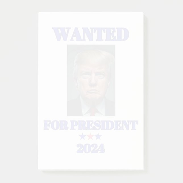 Notas Post-it® Se busca Presidente 2024 Donald Trump (Anverso)