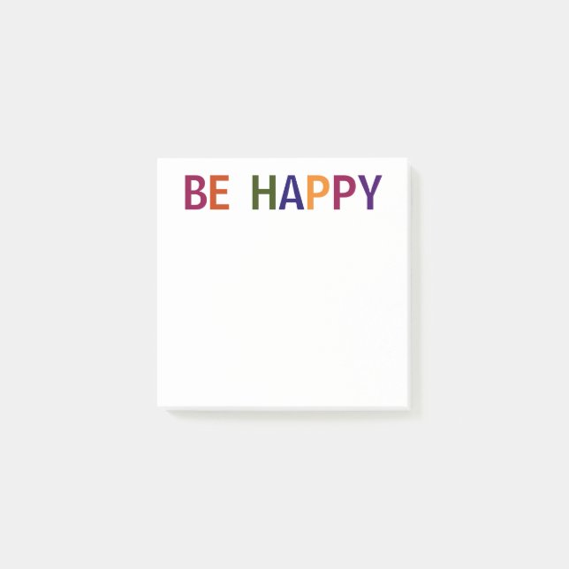 Notas Post-it® Sé Feliz Multicolor 3 x 3 (Anverso)