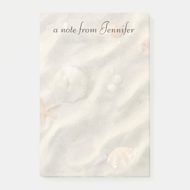 Notas Post-it® Seashells en arena (Anverso)