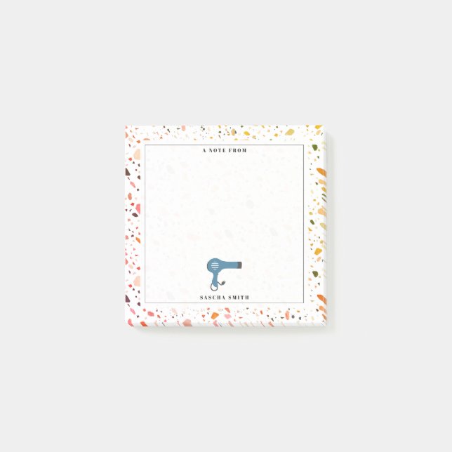 Notas Post-it® Secador de piso del patrón Terrazzo (Anverso)