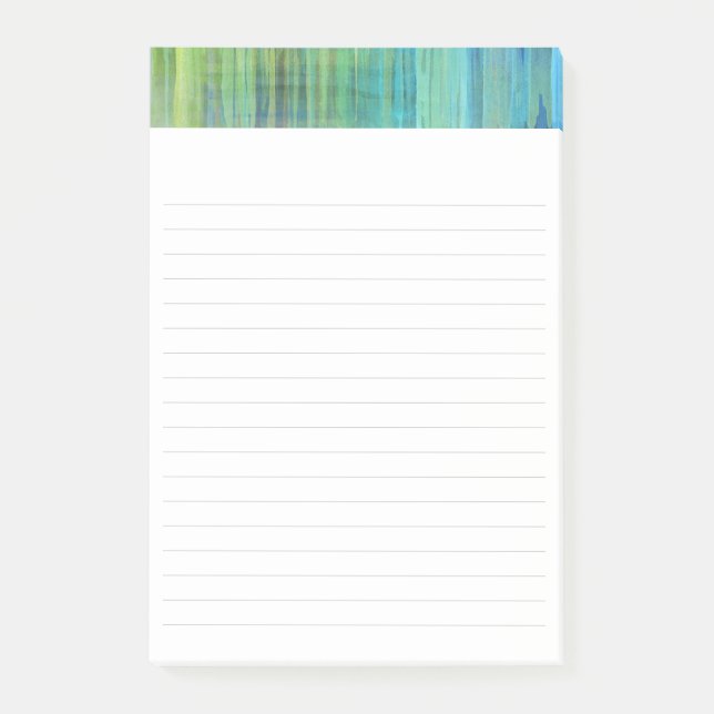 Notas Post-it® Sedona Cae Blue Aqua Lime 4" x 6" (Anverso)