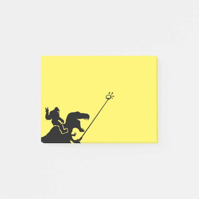Notas Post-it® Selfie T-rex y bigfoot (Anverso)