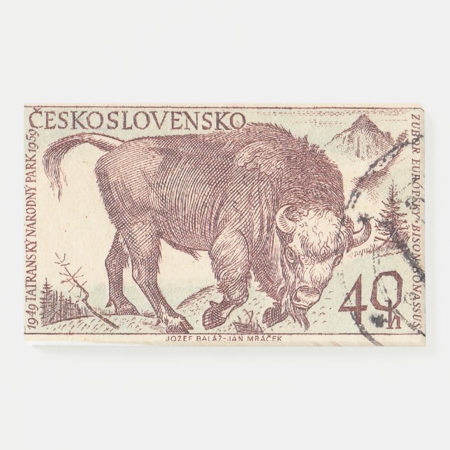 Notas Post-it® Sello postal checoslovaco Parque nacional Tatra (Anverso)