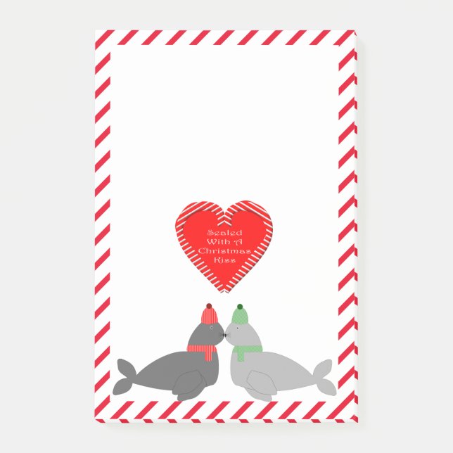 Notas Post-it® Sellos de besos de Navidades pequeños (Anverso)