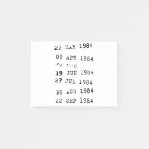 Notas Post-it® Sellos de biblioteca Fecha de vencimiento 1984