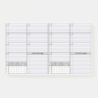 Notas Post-it® Semanal sin fecha 2 por página