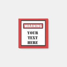 Notas Post-it® Señal de advertencia, publique 3x3