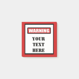 Notas Post-it® Señal de advertencia, publique 3x3