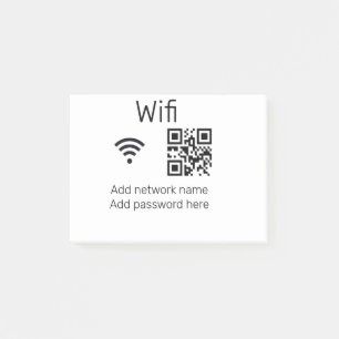Notas Post-it® Señal de contraseña de Wifi, agregue el código Q R