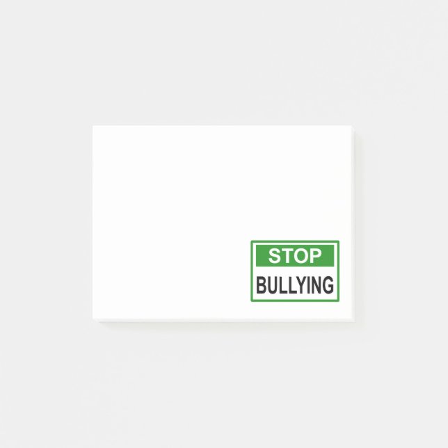 Notas Post-it® Señal de Pare el Acoso verde (Anverso)