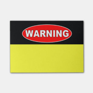 Notas Post-it® Señal de peligro roja y negra