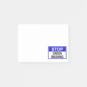 Notas Post-it® Señal de Stop al Lavado Verde