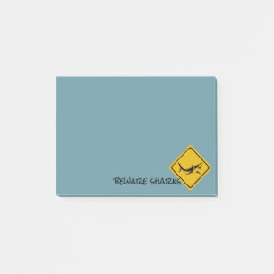 Notas Post-it® señal de tráfico del tiburón - cojín de las