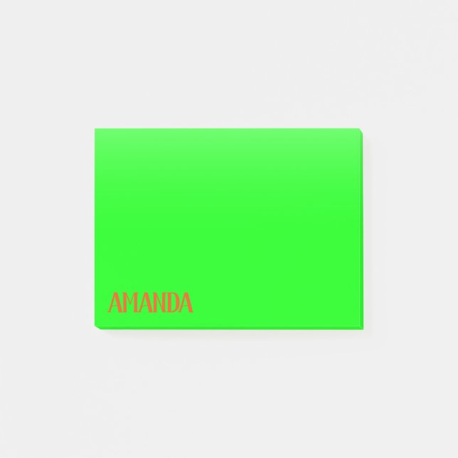 Notas Post-it® Sencilla y moderna Lime Verde y Naranja - Personal (Anverso)