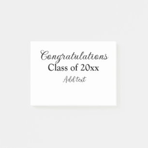 Notas Post-it® Sencillas felicitaciones por graduación mínima aña