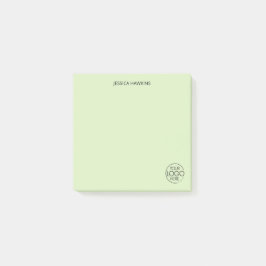Notas Post-it® Sencillo logotipo de Stationery personal verde pál