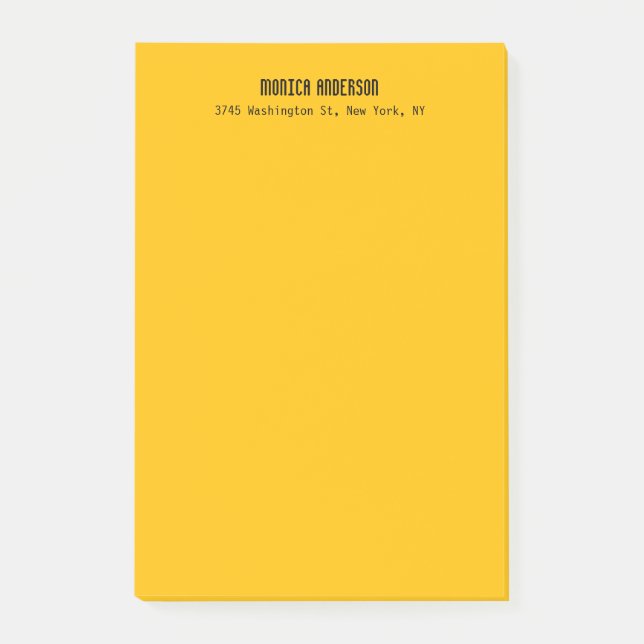 Notas Post-it® Sencillo Moderno Plano Profesional Ámbar Amarillo (Anverso)