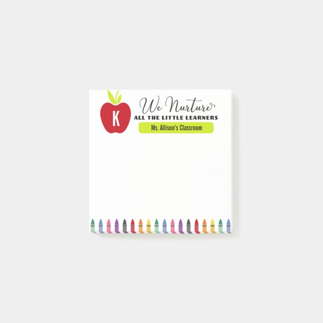 Notas Post-it® Sencillo salón de clases elementales de profesores (Anverso)