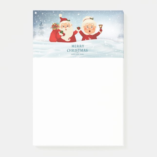 Notas Post-it® Señor y Señora Claus (Anverso)