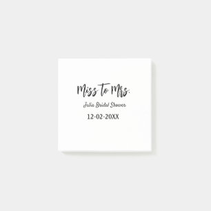 Notas Post-it® Señorita a Señora ducha de novia elegante simple a