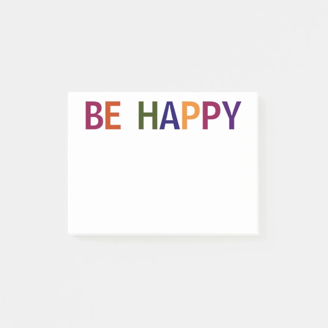 Notas Post-it® Ser feliz multicolor 4 x 3 (Anverso)