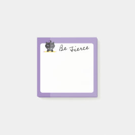 Notas Post-it® Ser Fierce Moda Arte De Gato Negro Con Lápiz En Pú