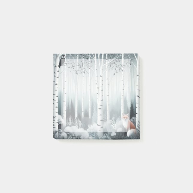 Notas Post-it® Serene Birchwood Forest Desk Notes - Post-It Notes (Anverso)