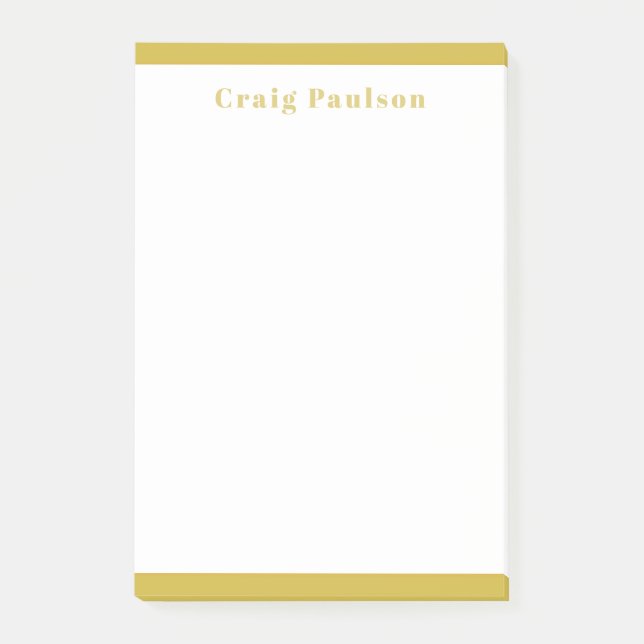 Notas Post-it® Serif Font Simple Professional Plain Gold White (Anverso)