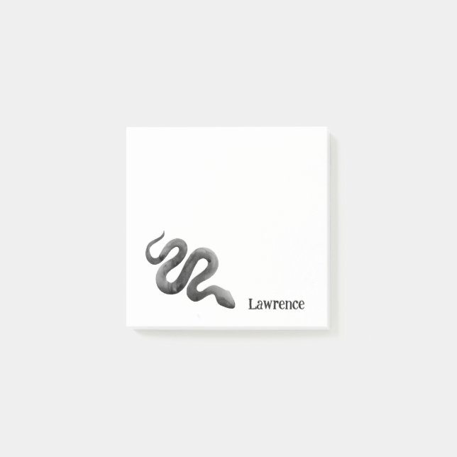 Notas Post-it® serpiente de carbón negro acuarela personalizada (Anverso)