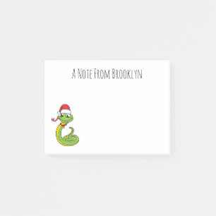 Notas Post-it® Serpiente verde suave con personalizado de sombrer