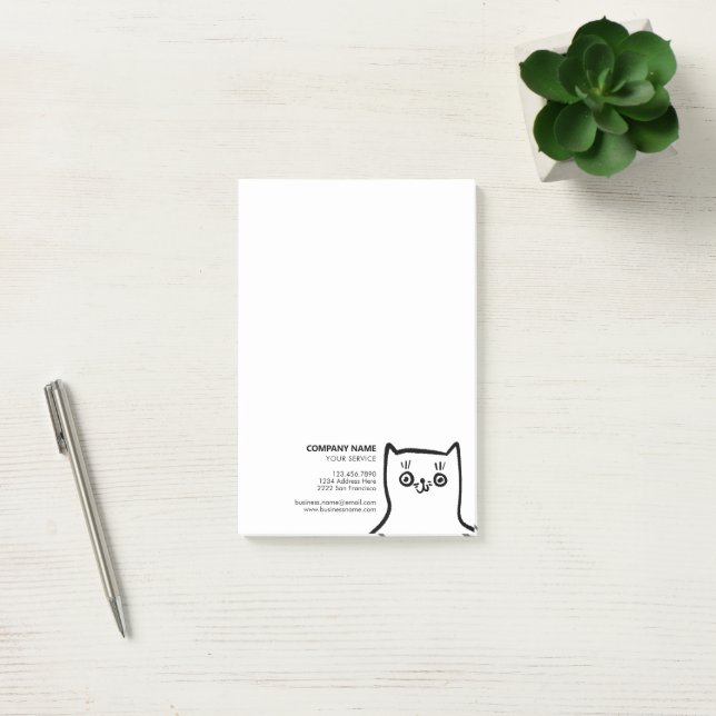 Notas Post-it® Servicio de cuidado de mascotas Diversión Gato Per (Oficina)