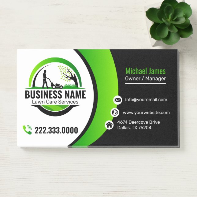 Notas Post-it® Servicio Profesional de Cuidado de Césped Verde pa (Oficina)