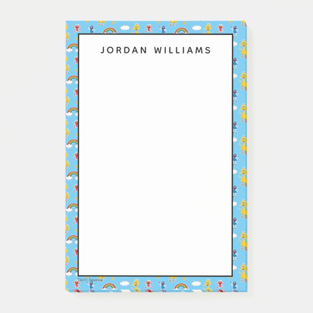 Notas Post-it® Sesame Pals Rainbow Doodley Pattern (Anverso)
