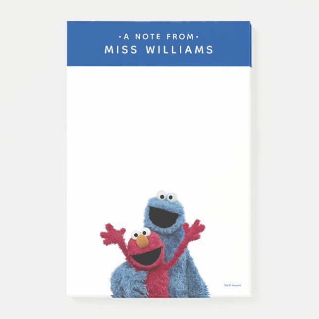 Notas Post-it® Sesame Street | Elmo y Cookie Monster (Anverso)