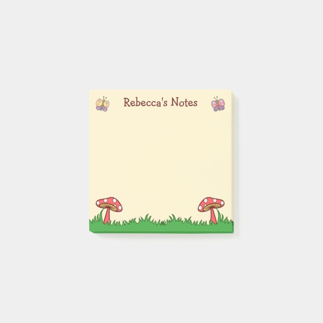 Notas Post-it® Seta de hongo personalizada linda (Anverso)