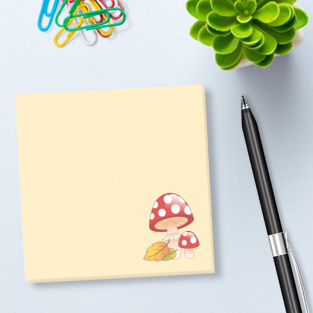 Notas Post-it® Setas y hojas de algodón rojo en toadstool amarill (Subido por el creador)