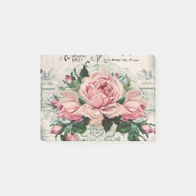 Notas Post-it® shabby chic, desoupage, victoriano, moda francesa, (Anverso)