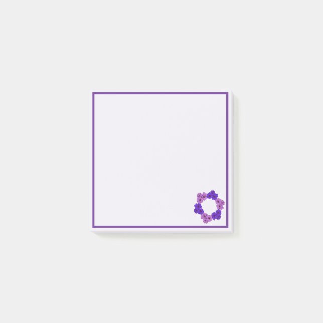 Notas Post-it® Shades of Purple Flowers Post-It Notes (Anverso)