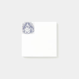 Notas Post-it® Sheltie de estilo dibujado