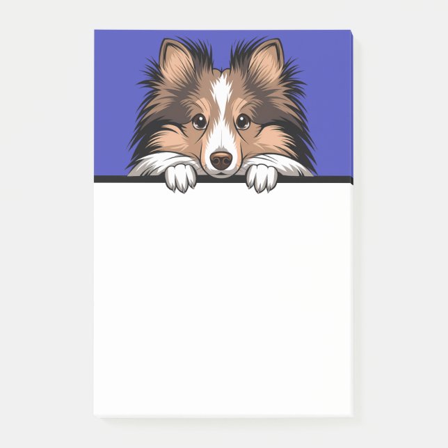 Notas Post-it® Shetland Sheepdog Sheltie Puppy Perros Lover Regal (Anverso)