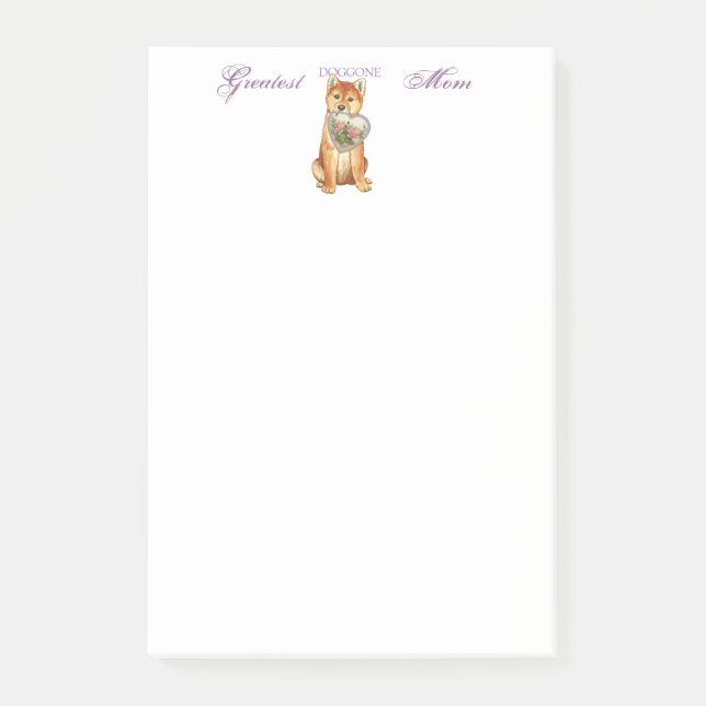 Notas Post-it® Shiba Inu Heart Mom (Anverso)