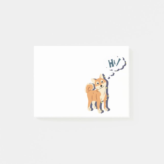 Notas Post-it® Shiba pensativo Inu (Anverso)