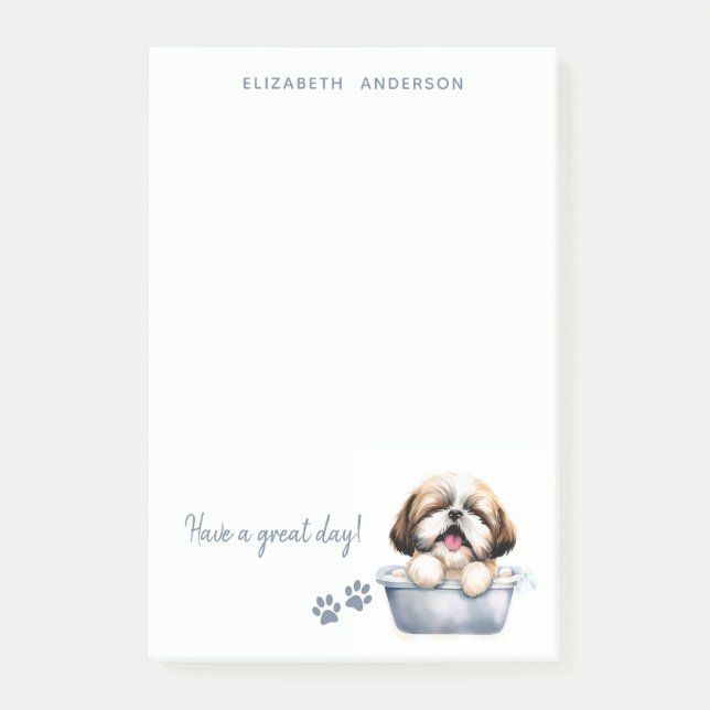 Notas Post-it® Shih Tzu Dog Personalizado (Anverso)