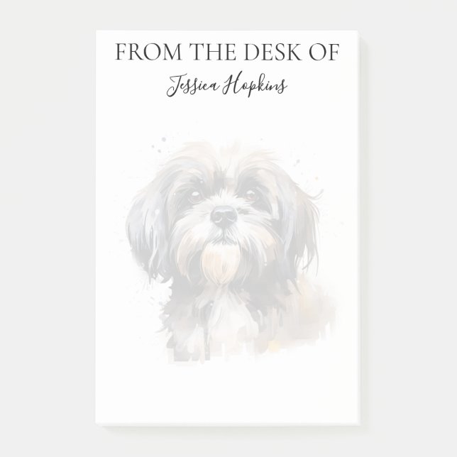Notas Post-it® Shih Tzu Lover Monogrammed Dog (Anverso)