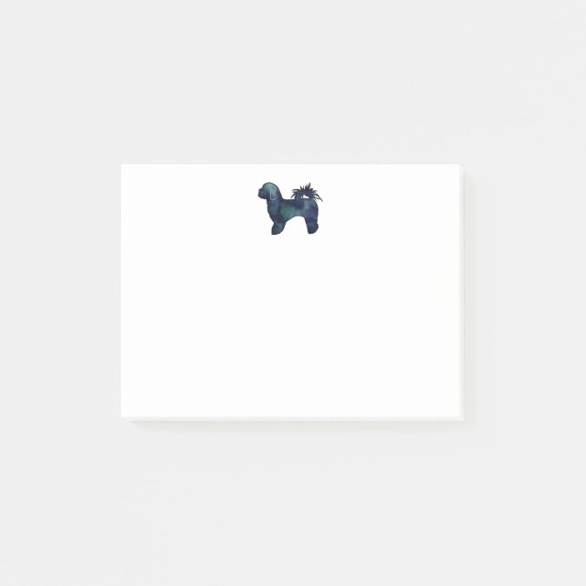 Notas Post-it® Shih Tzu Perro de raza Silueta acuarela (Anverso)