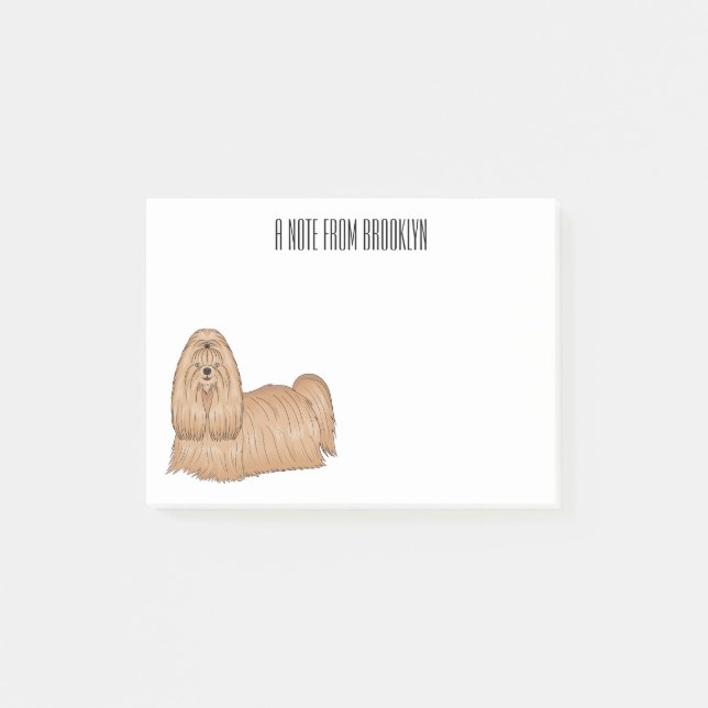 Notas Post-it® Shih tzu personalizado de pelo largo ilustracion (Anverso)