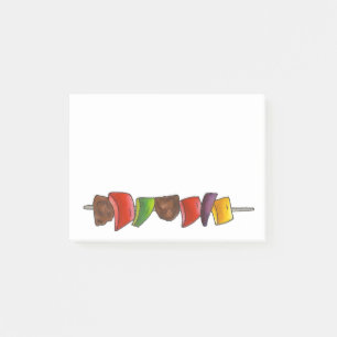 Notas Post-it® Shish Kebab Veggie Meat Skewer Grilling Cooking
