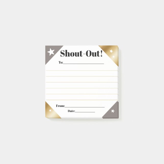 Notas Post-it® Shout out recognition employee daily kudos display (Anverso)